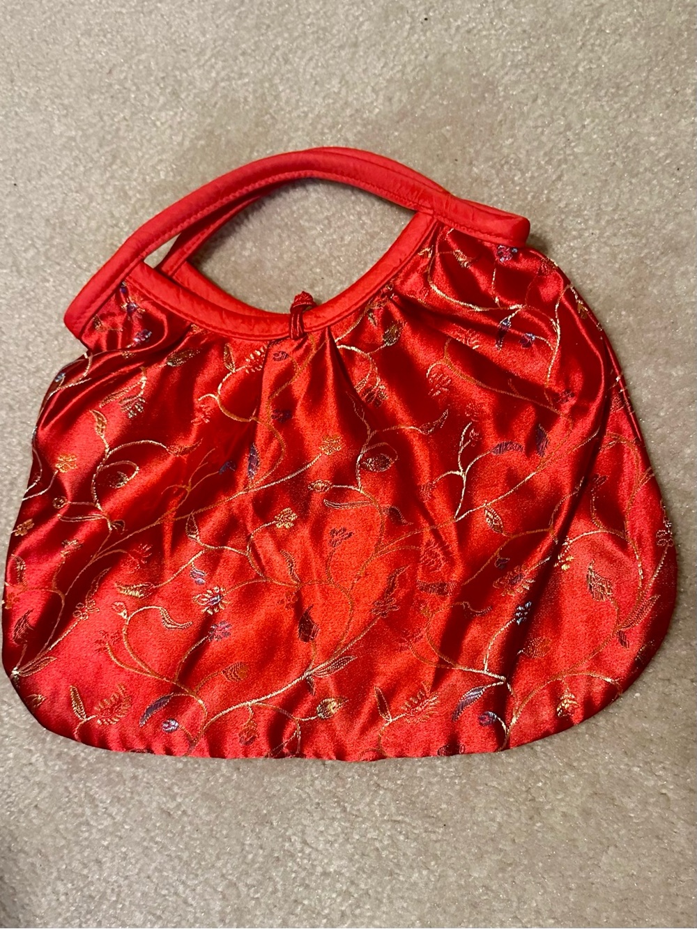 Red Embroidered Handbag - Women Bags